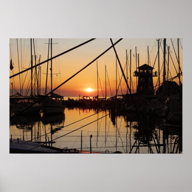 Affiche Sunset Bagenkop Harbour, Langeland, Danemark (Devant)