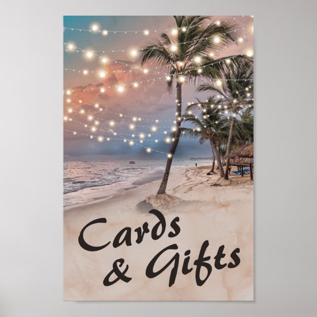 Affiche Sunset Beach Cadeaux & Cartes Mariage (Devant)