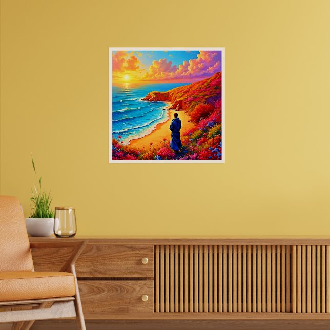 Affiche Sunset Beach Solitude Design de sérénité (Salon 2)