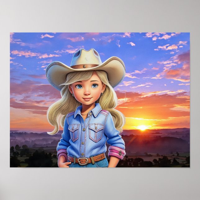 Affiche Sunset Cowgirl (Devant)