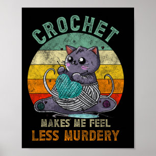 Affiche Sunset Crochet Chat Maman me fait sentir moins meu