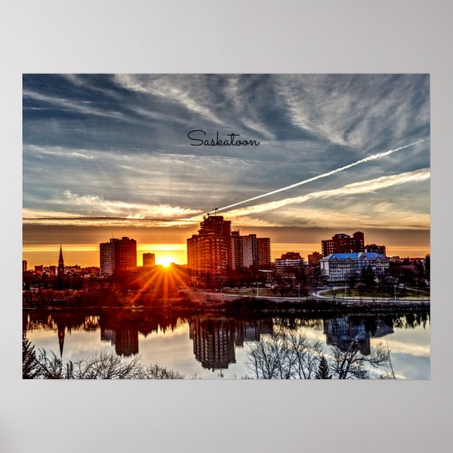 Affiche Sunset de Saskatoon (Devant)