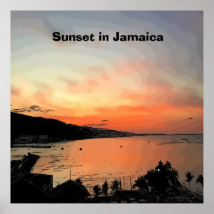 Affiche Sunset en Jamaïque
