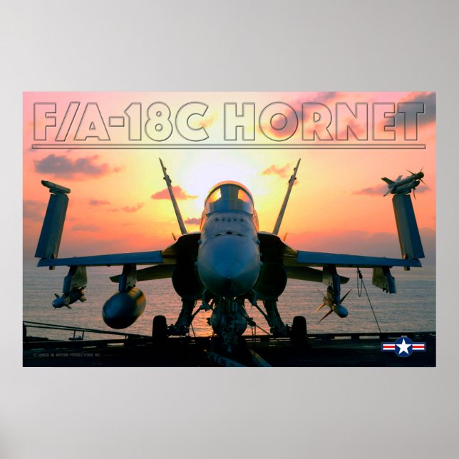 AFFICHE SUNSET F/A-18C HORNET (Devant)