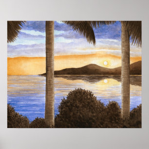 Affiche Sunset Ocean Beach Vue mer 166