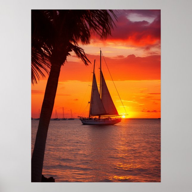 Affiche Sunset on Key West Téléchargement numérique dispon (Devant)