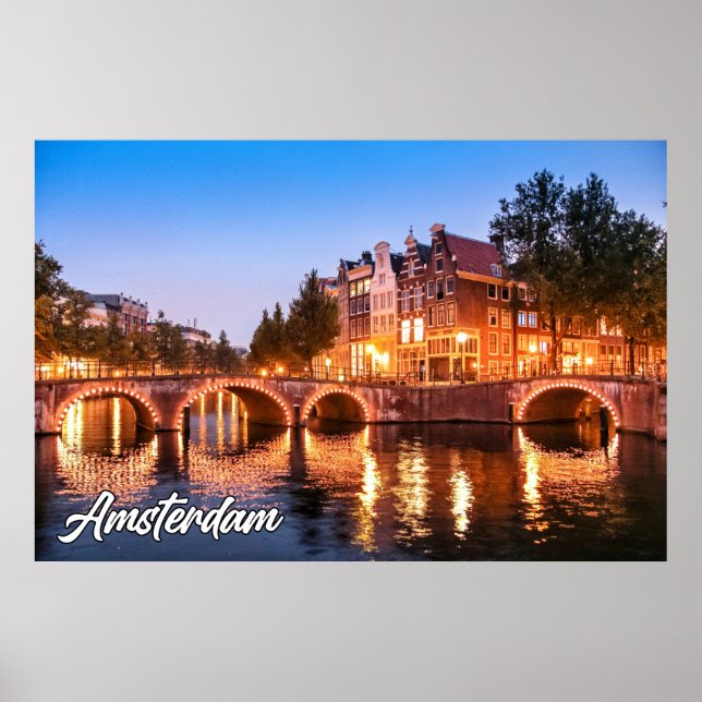 Affiche Sunset Over Amsterdam, Pays-Bas (Devant)