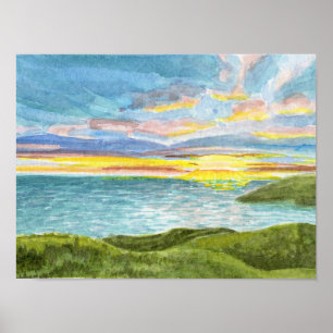 Affiche Sunset Over Annestown Beach à Wexford, Irlande