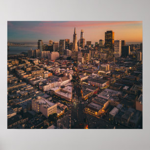 Affiche Sunset Over San Francisco Financial District