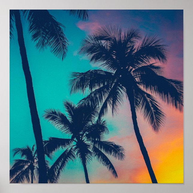 Affiche Sunset Palms Art (Devant)