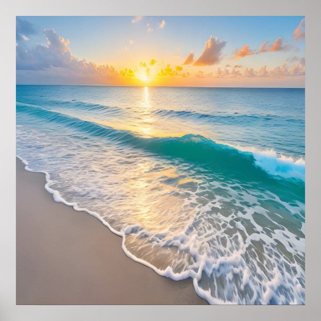 Affiche Sunset plage (Devant)