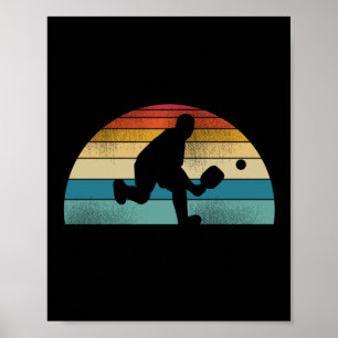 Affiche Sunset Retro Pickleball vintage