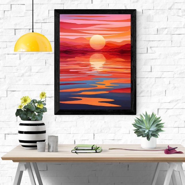 Affiche Sunset Serenity - Art Paysager Vibrant (Créateur téléchargé)