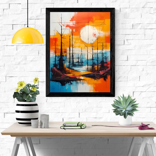 Affiche Sunset Serenity - Paysage Abstrait (Créateur téléchargé)