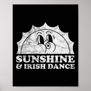Affiche Sunshine And Irish Dance Retro Vintage Sun Irish D