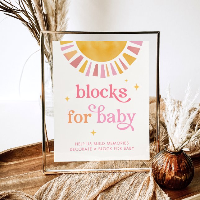 Affiche Sunshine Baby Shower Blocks for Baby Sign (Créateur téléchargé)