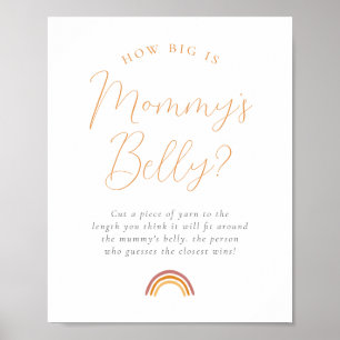 Affiche Sunshine Baby Shower How Big is Mommy's Belly Sign