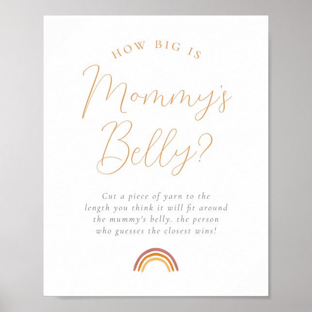 Affiche Sunshine Baby Shower How Big is Mommy's Belly Sign (Devant)