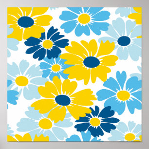 Affiche Sunshine Blue Sky Blooming Daisy