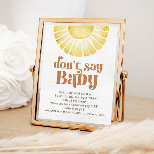 Affiche Sunshine Don't Say Baby Game Boho Retro Sun Sign