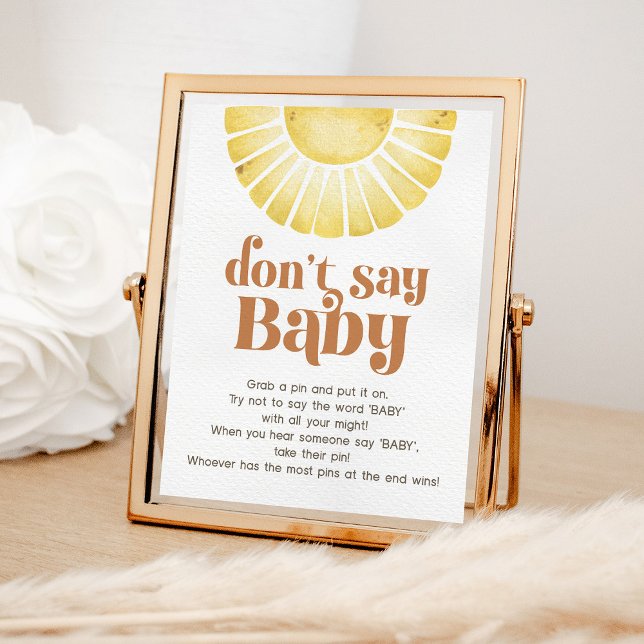 Affiche Sunshine Don't Say Baby Game Boho Retro Sun Sign (Créateur téléchargé)