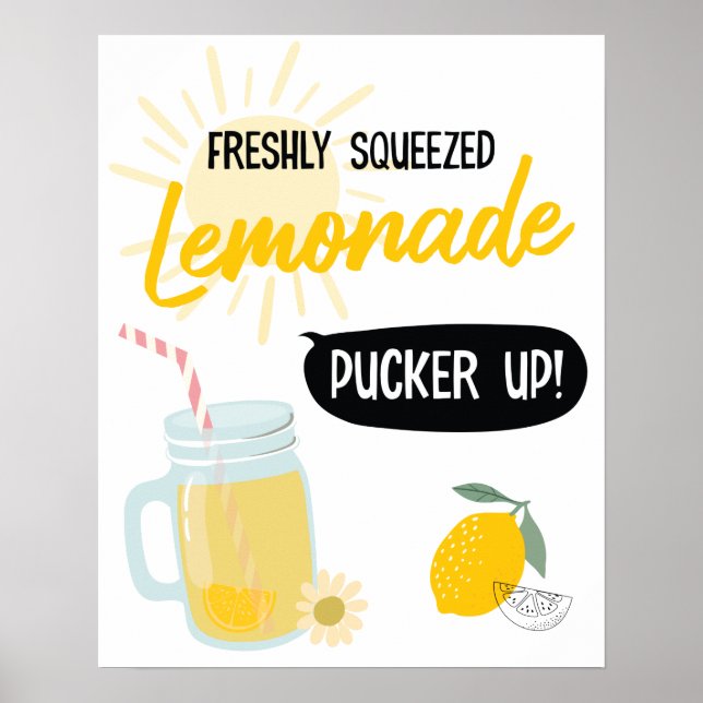 Affiche Sunshine Lemonade and Fun Stand Birthday Party (Devant)