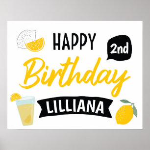 Affiche Sunshine Lemonade et Amusants Joyeux Anniversaire