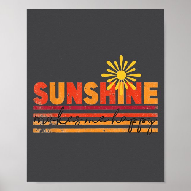 Affiche Sunshine Makes Me Happy Insrational Sitive Motivat (Devant)