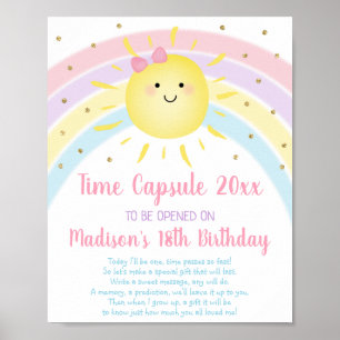Affiche Sunshine Rainbow First Birthday Time Capsule