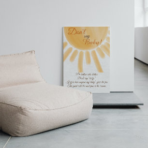 Affiche Sunshine Ray ne pas dire Baby shower jeu