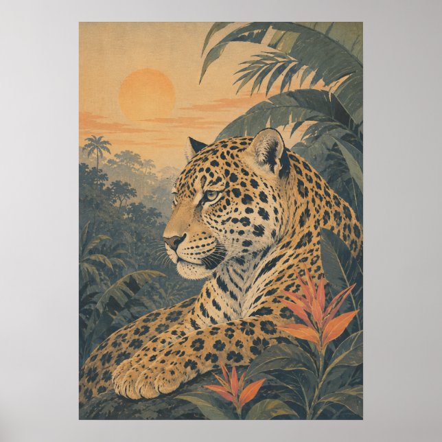 Affiche Sunward I — Jaguar au lever du soleil (Devant)