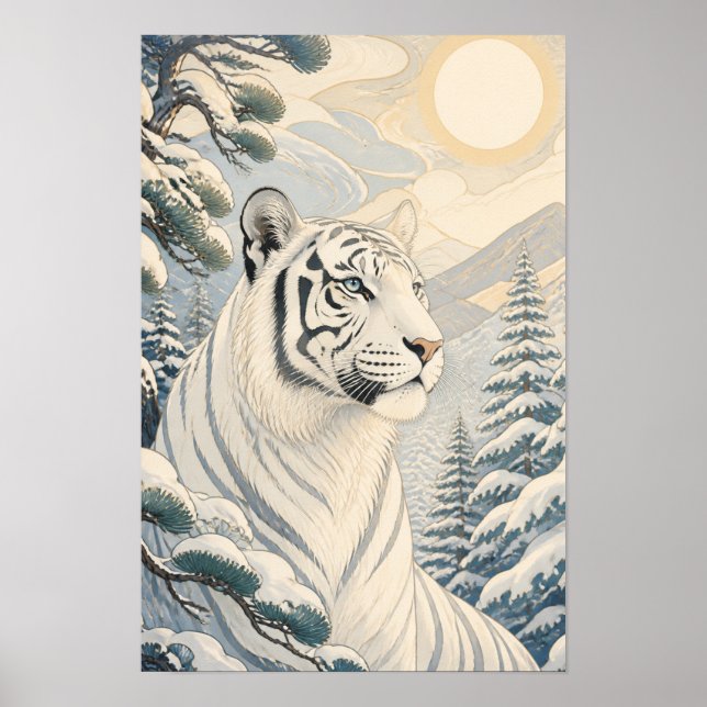 Affiche Sunward II — Tigre blanc en hiver (Devant)