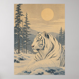 Affiche Sunward II — Tigre blanc en hiver