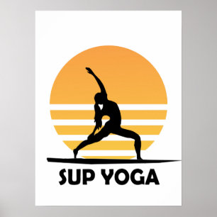 Affiche SUP Yoga debout paddle