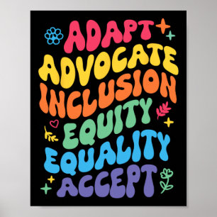 Affiche Super Adapt Advocate Inclusion Equity Equality Ac
