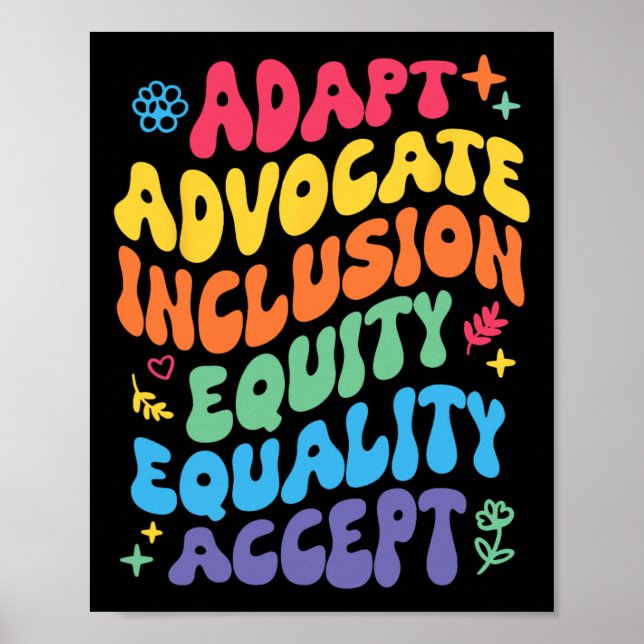 Affiche Super Adapt Advocate Inclusion Equity Equality Ac (Devant)
