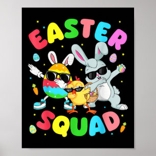 Affiche Super Amusant lapin oeuf poussin de Pâques Jour Ho