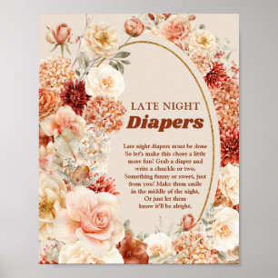 Affiche Super automne floral tard la nuit Diapositives sig