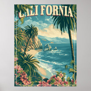 Affiche Super avec Retro California