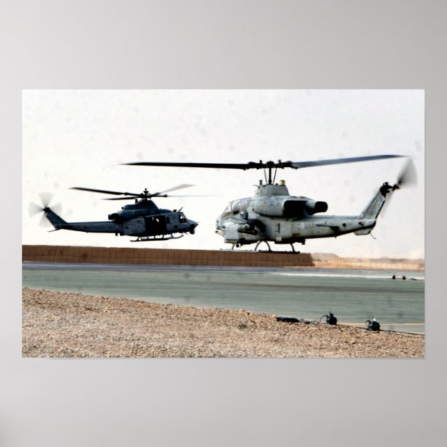 Affiche Super Cobra AH-1W et A UH-1Y (Devant)