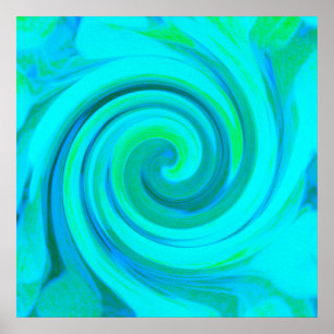 Affiche Super Cool Abstrait Aqua Liquid Art Swirl