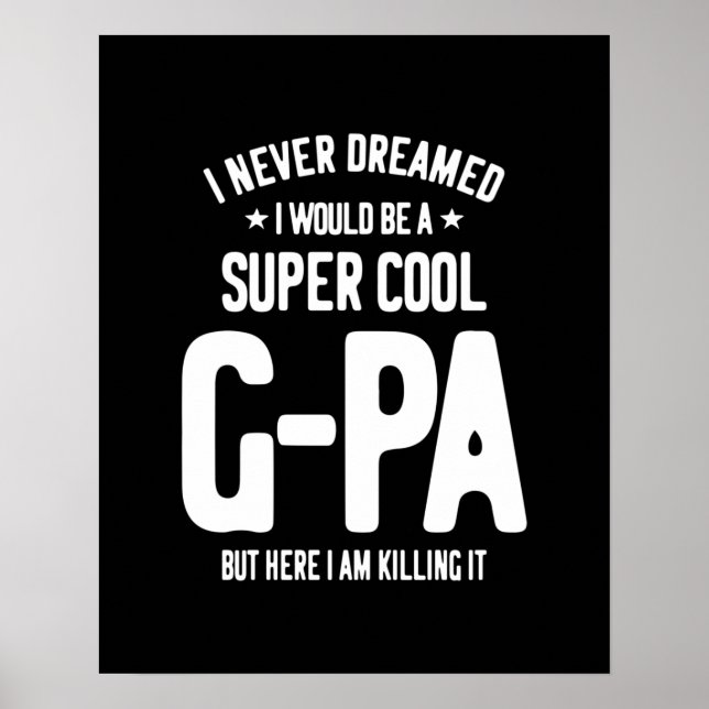 Affiche Super Cool G-Pa | Cadeau grand-père (Devant)