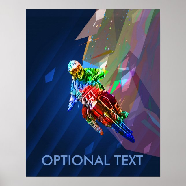 Affiche Super Crayon Coloured Dirt Bike S'Appuyant Dans La (Devant)