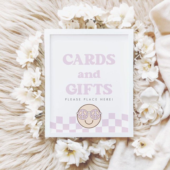 Affiche Super fille À damiers visage heureux | Cartes + Ca (Créateur téléchargé)