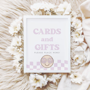 Affiche Super fille À damiers visage heureux   Cartes + Ca