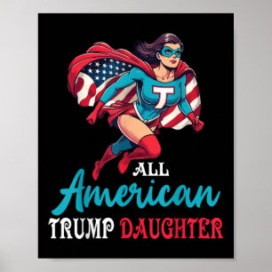 Affiche Super fille Toute Américaine Trump fille Patriotiq