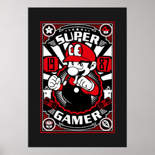Affiche Super Gamer Jeux Rétro