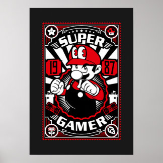 Affiche Super Gamer Retro Gaming