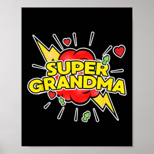Affiche Super grand-mère Superhero - Fête des mères de gra