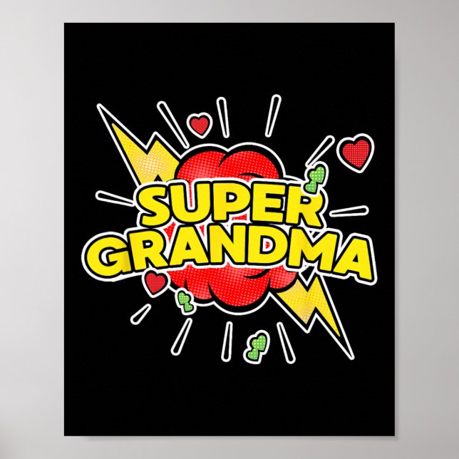 Affiche Super grand-mère Superhero - Fête des mères de gra (Devant)